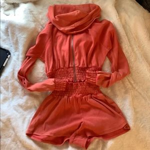 Orange sweat short set